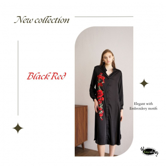 Flora Dress (Black Red)